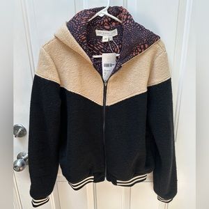 SaltWater Luxe Bomber Jacket (cream and black)-Medium